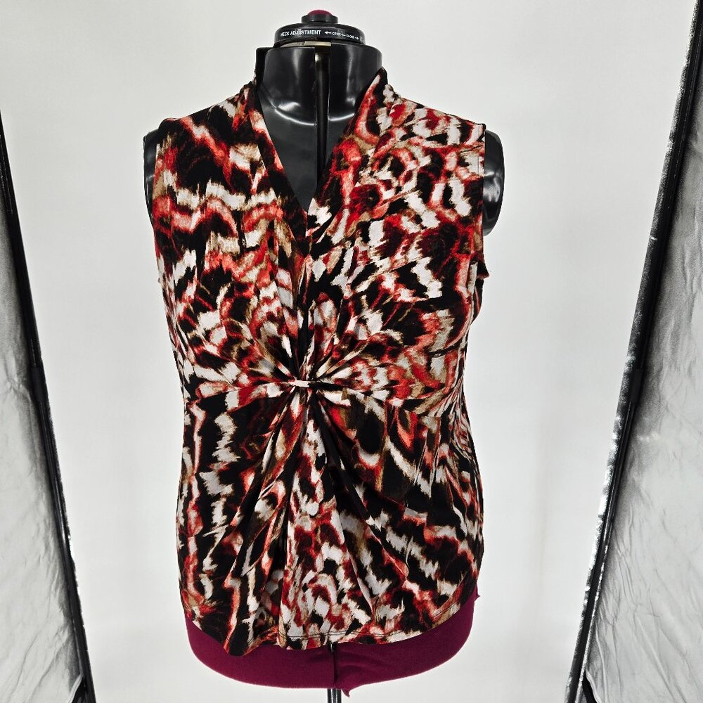 6125-11Jones Studio sleeveless stretch multicolor top blouse SIZE 18W 2X